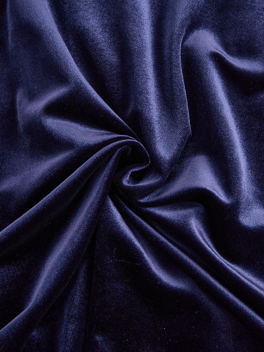 Women's Velvet Maxi Dress with Puff-Sleeve Detail & Mock Neck