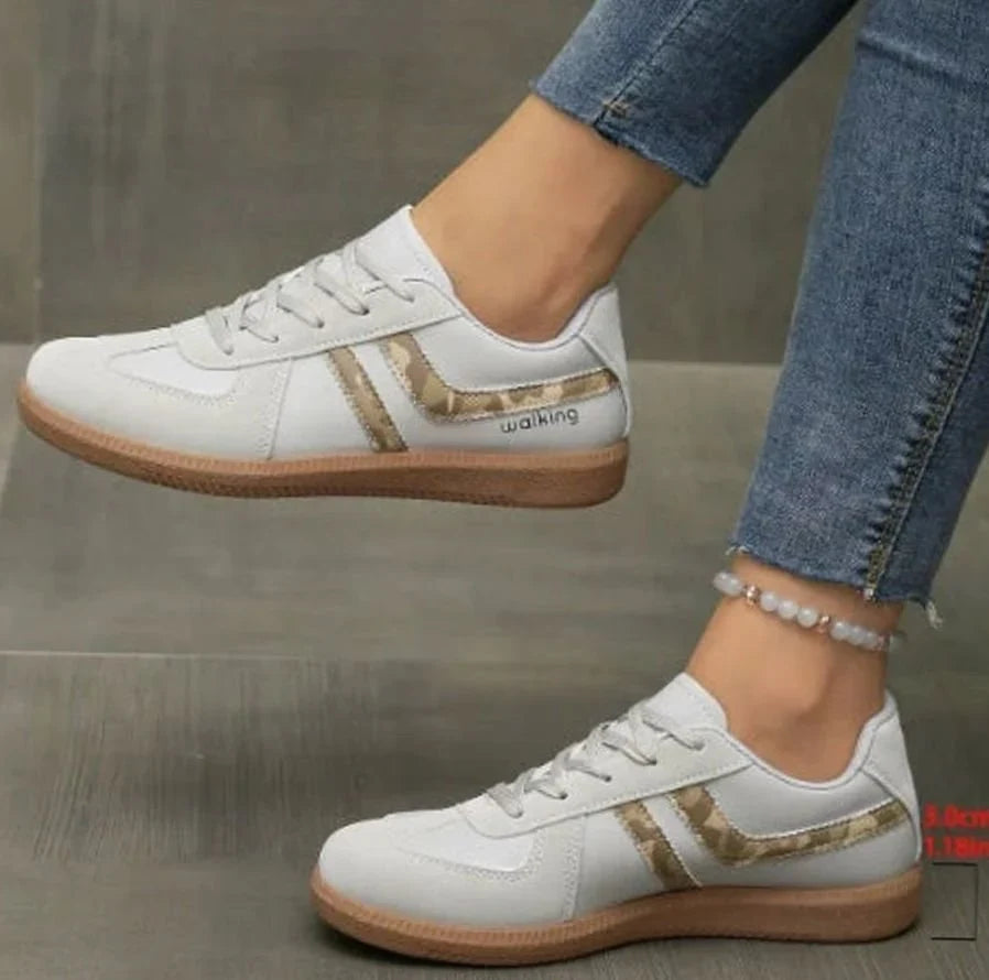 Gray Women's Orthopedic Sneakers with Wide Toe Box & Lace-Up Front