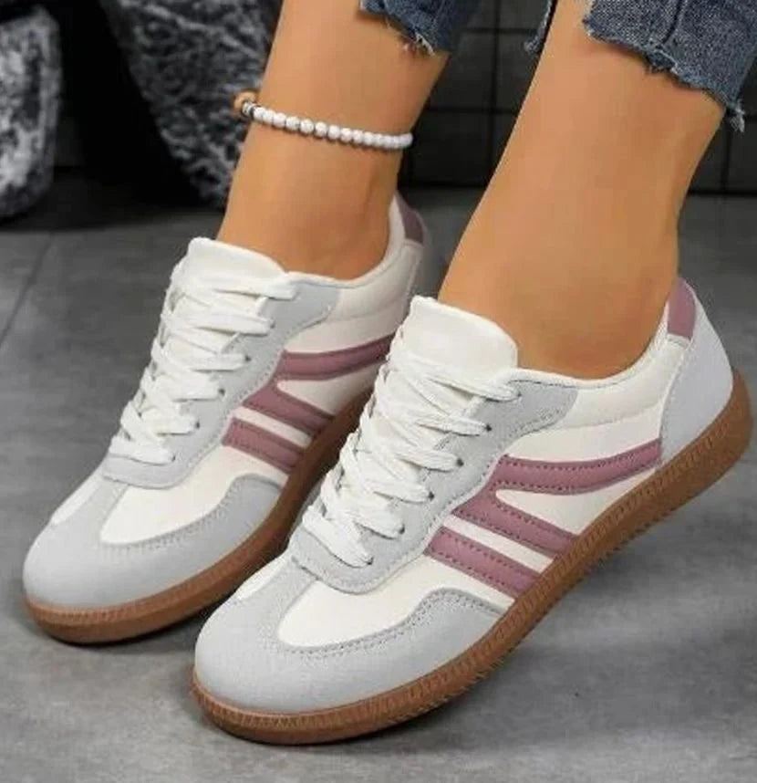 Pink Women's Orthopedic Sneakers with Wide Toe Box & Lace-Up Front