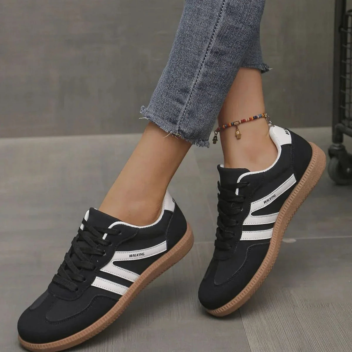 Women's Orthopedic Sneakers with Wide Toe Box & Lace-Up Front