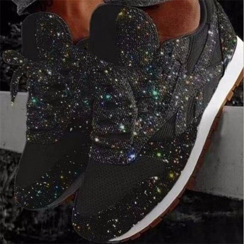 Women's Breathable Mesh Rhinestone Sneakers with Cushioned Insole — Eliza