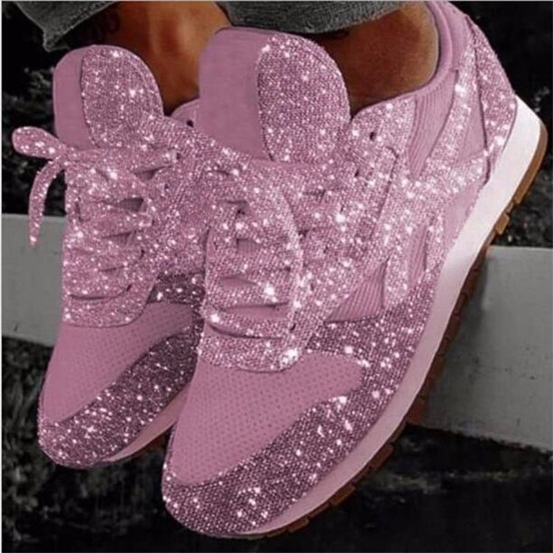 Women's Breathable Mesh Rhinestone Sneakers with Cushioned Insole — Eliza