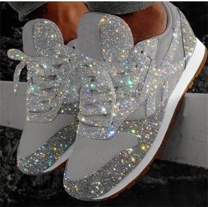Women's Breathable Mesh Rhinestone Sneakers with Cushioned Insole — Eliza