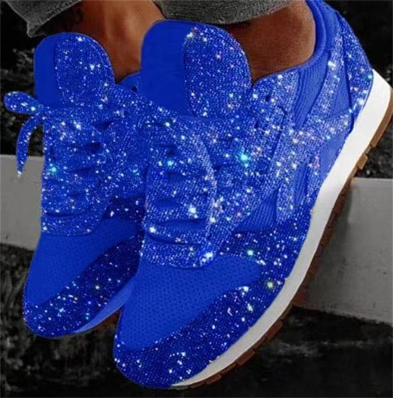 Women's Breathable Mesh Rhinestone Sneakers with Cushioned Insole — Eliza