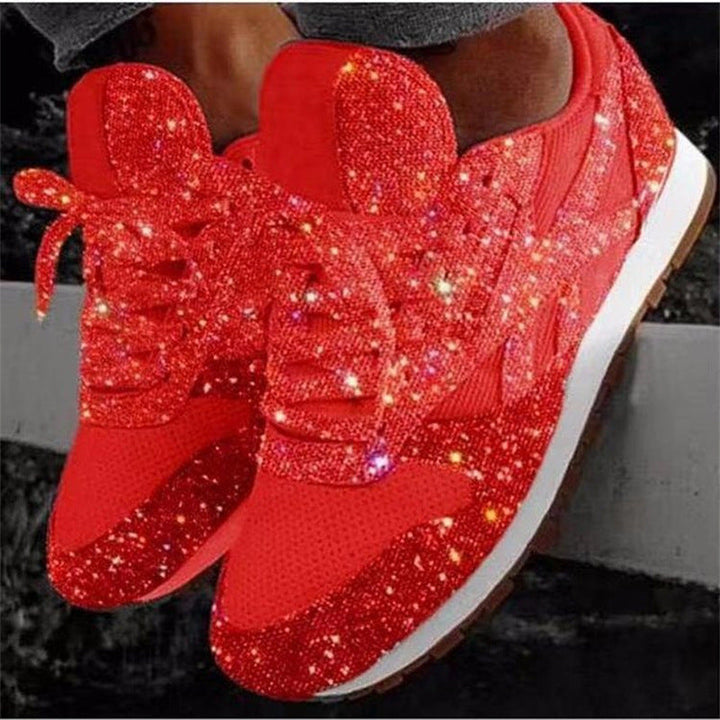 Women's Breathable Mesh Rhinestone Sneakers with Cushioned Insole — Eliza