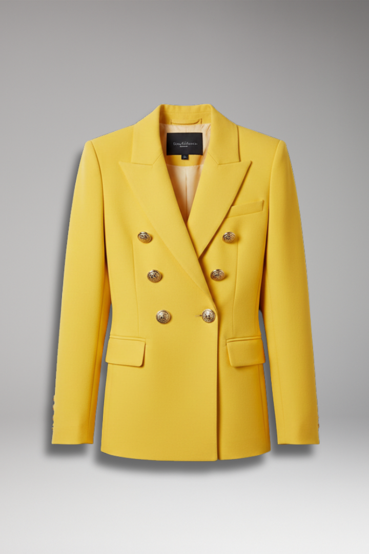 Women's Blazer with Overlapping Button Front & Tailored Fit