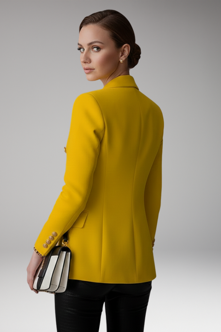 Women's Blazer with Overlapping Button Front & Tailored Fit
