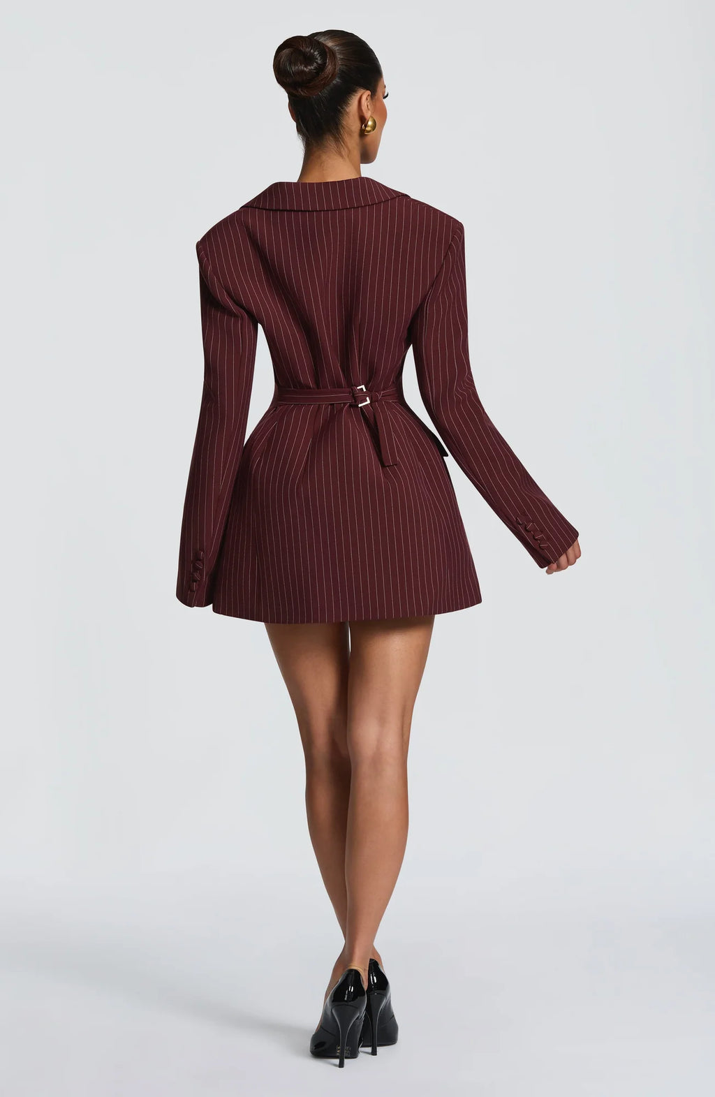 Women's Double-Breasted Blazer Mini Dress with Tailored Fit & Adjustable Waistband