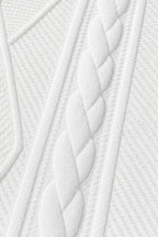 Women's Cable Knit Open Front Blazer with Stand Collar & Button Front - Close Up Cable Knit Texture