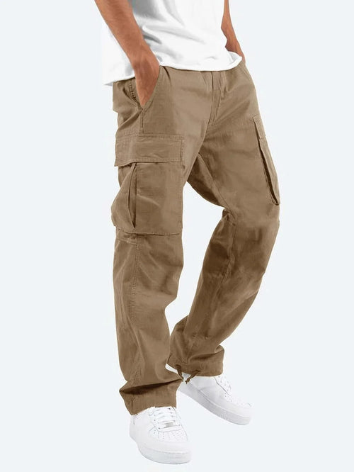 Brown Women's Cargo Pants with Loose Fit & Multiple Pockets