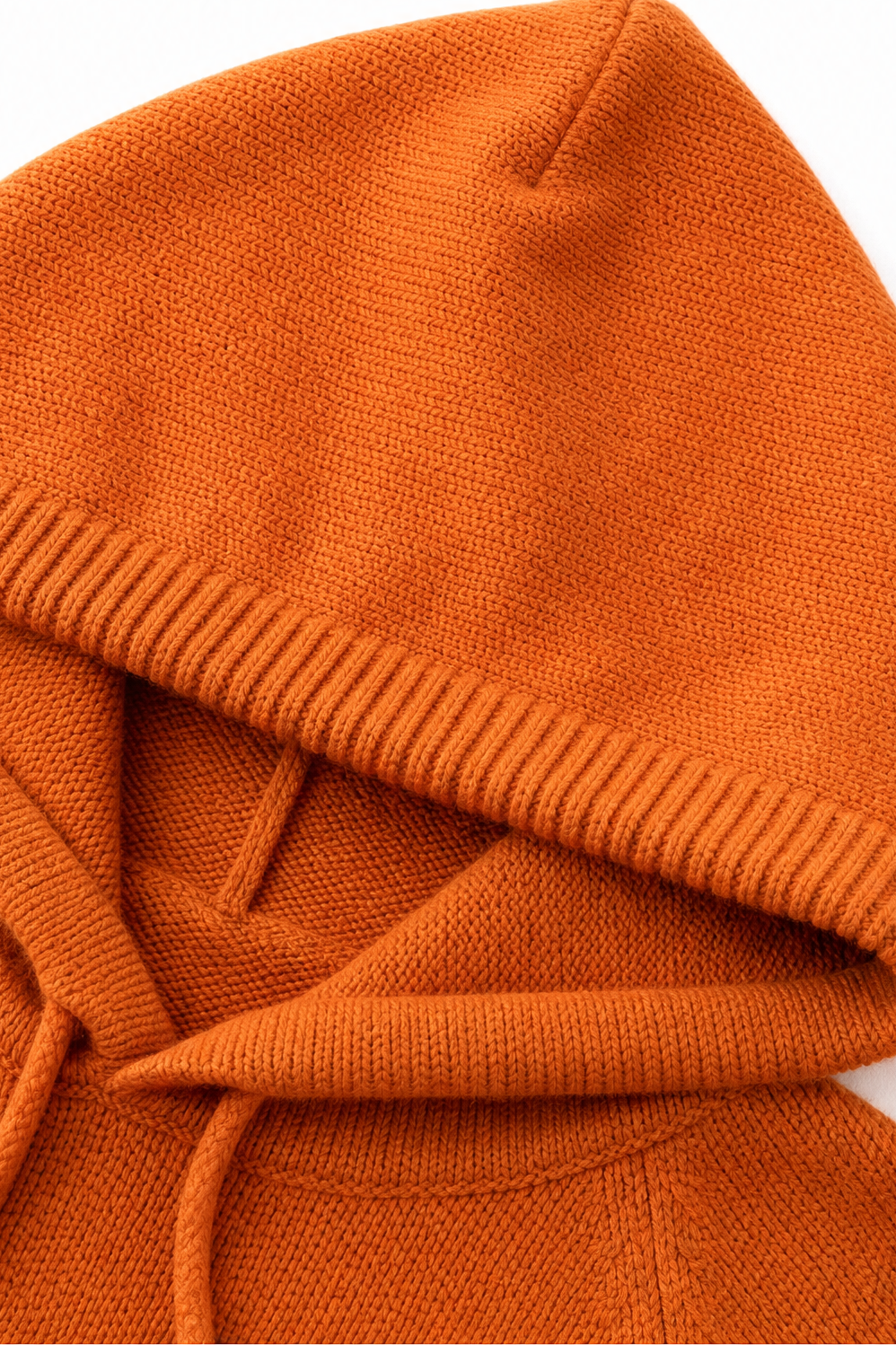 Women's Oversized Hooded Knit Sweater with Ribbed Cuffs