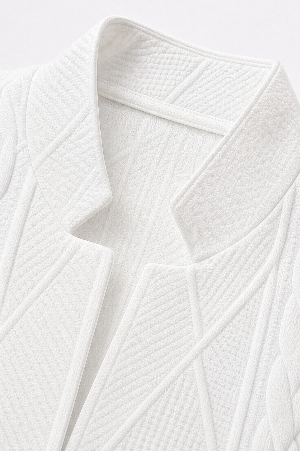 Women's Tailored Knit Blazer with Stand Collar & Open-Front Design