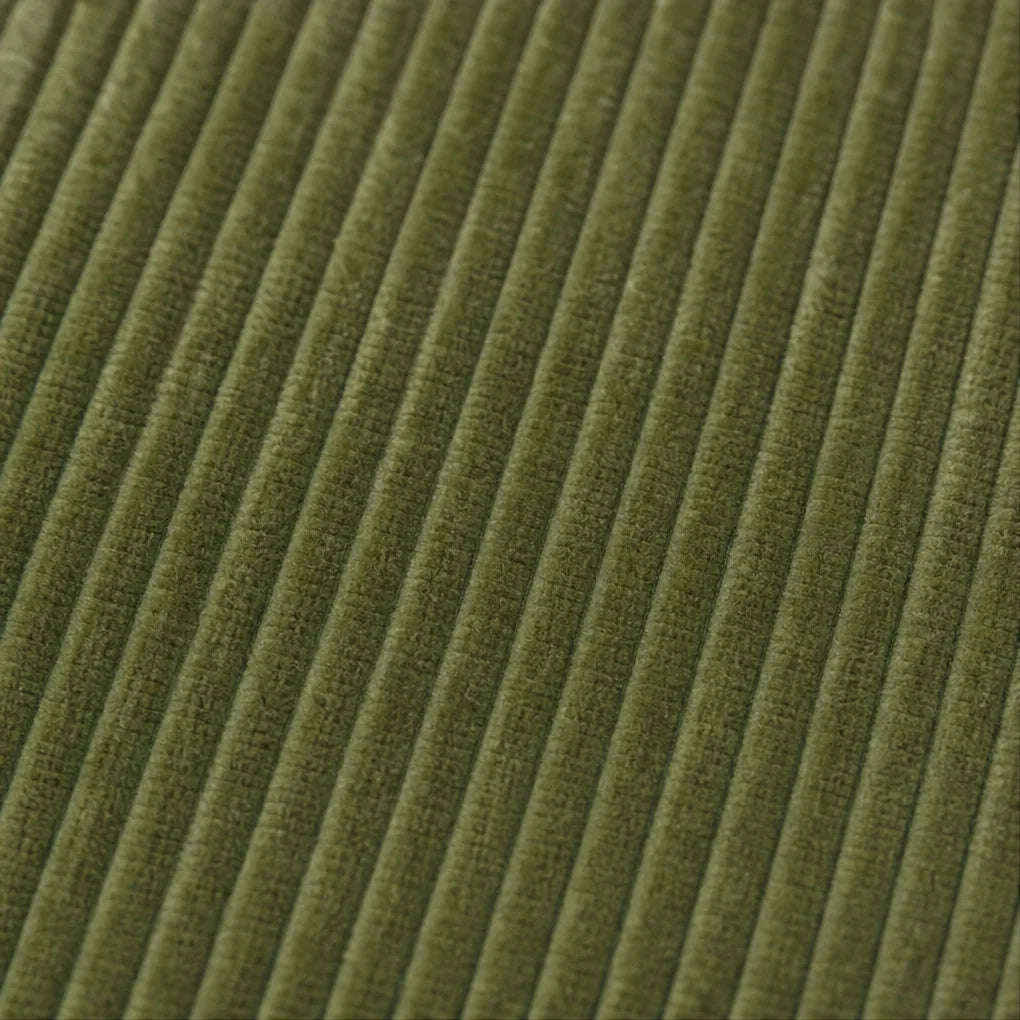 Women's Corduroy Top with Funnel Collar & Asymmetric Button Placket - Fabric Texture Closeup