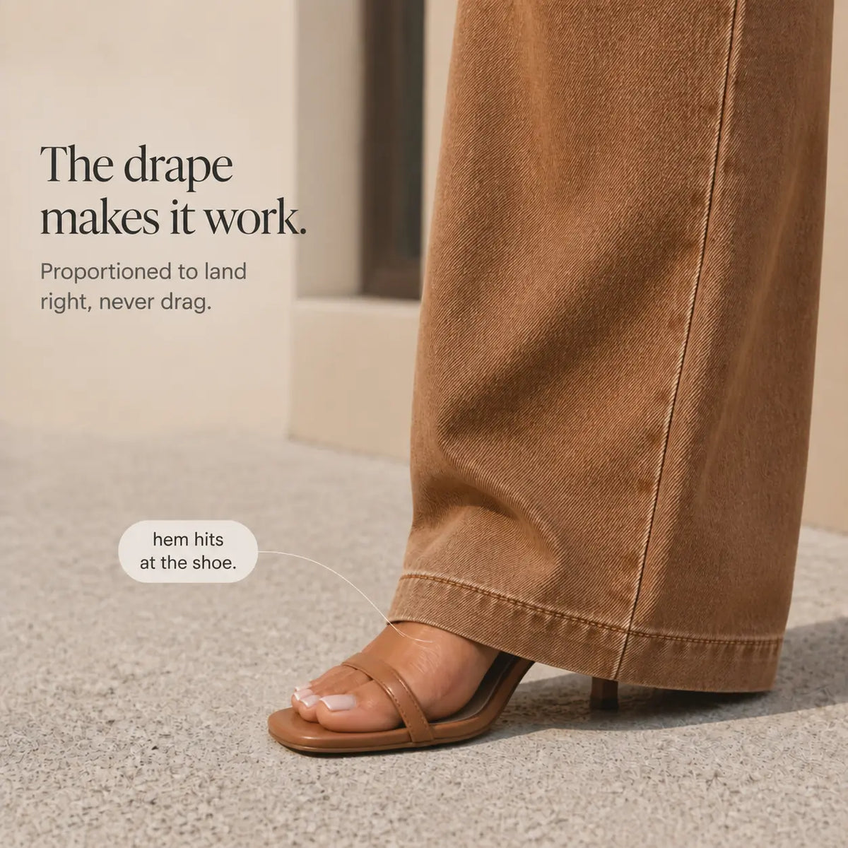 Women's Wide Leg Jeans with High-Rise Waist & Five-Pocket Design - Hem Detail