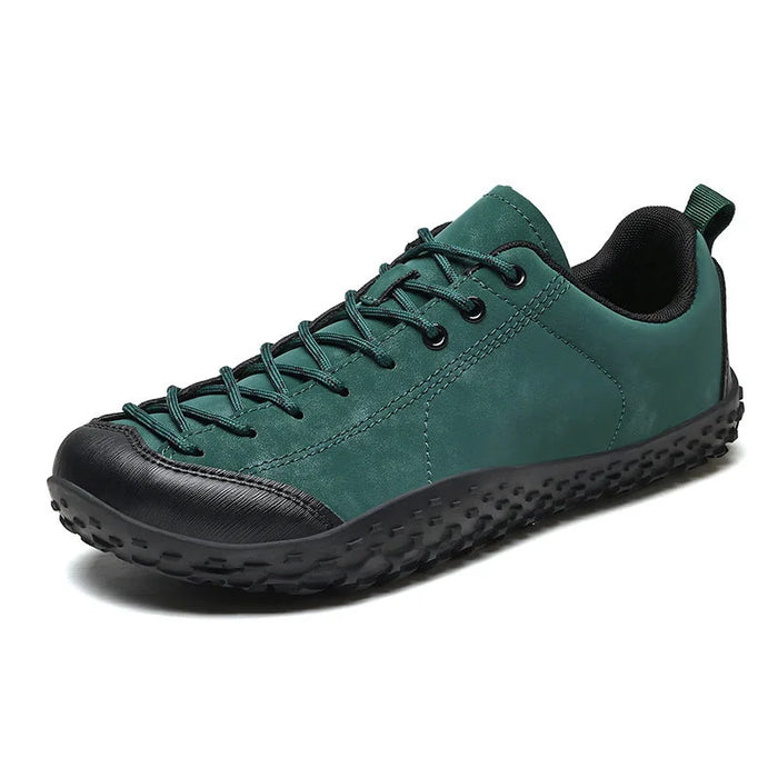Green Women's Hiking Sneakers with Anti-Slip Rubber Sole & Reinforced Toe Cap - Front Angle Studio