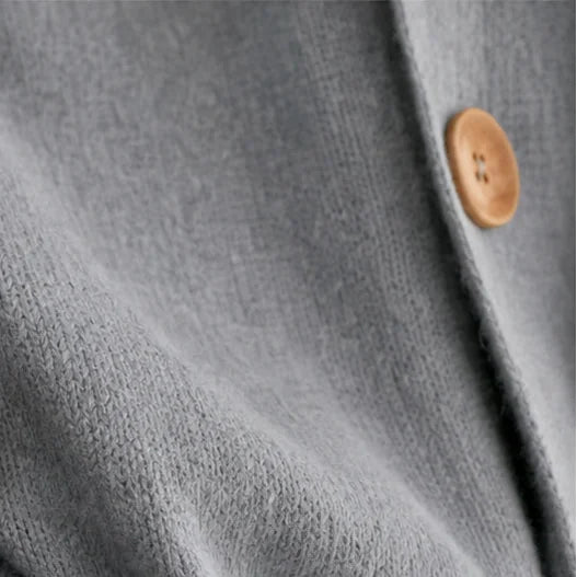 Women's Hooded Cardigan with Button-Front Closure & Hip-Length Fit - Button Macro Alt Angle