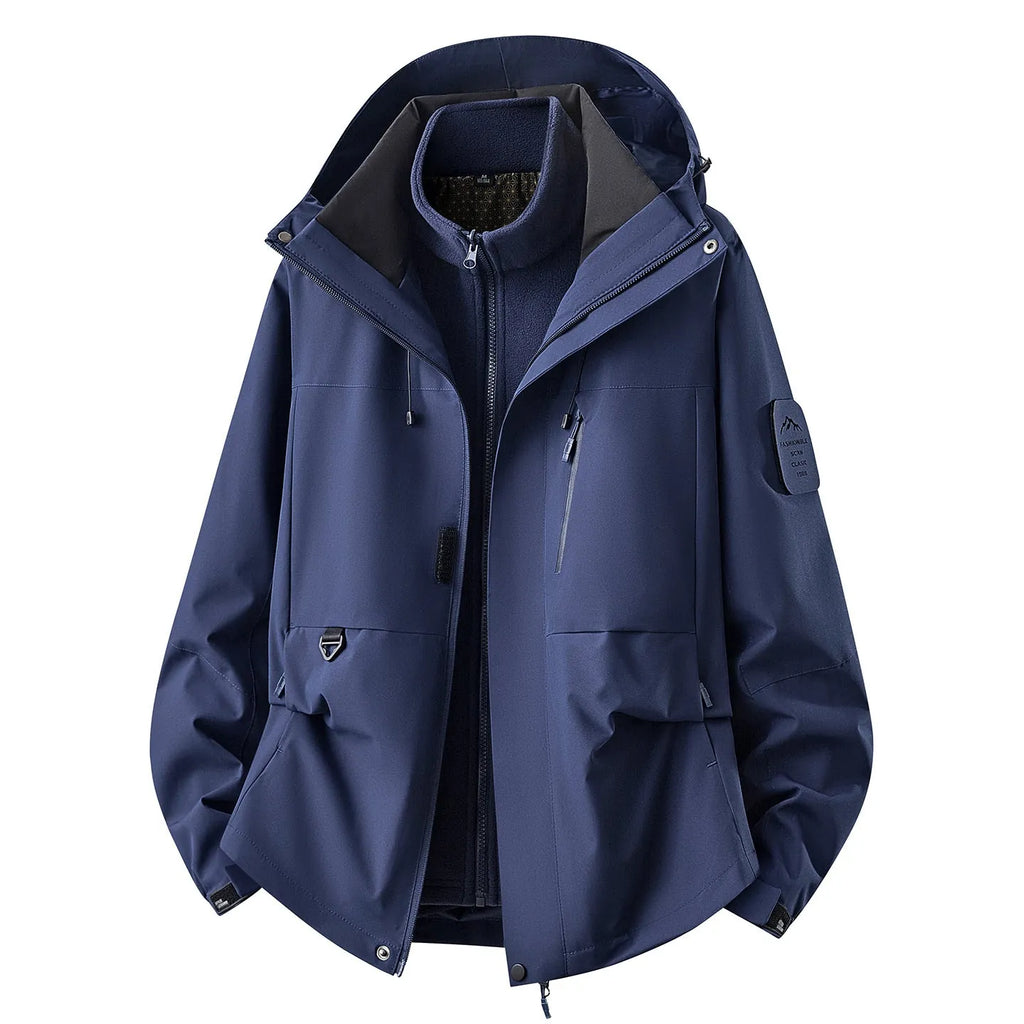Women's Outdoor Jacket with Zip-Off Fleece Liner, Adjustable Hood & Multiple Pockets