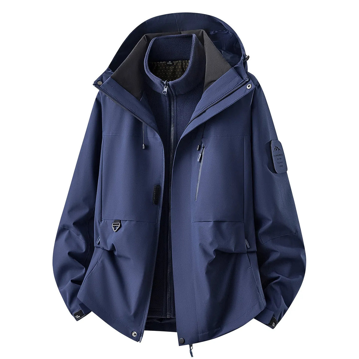 Women's Outdoor Jacket with Zip-Off Fleece Liner, Adjustable Hood & Multiple Pockets