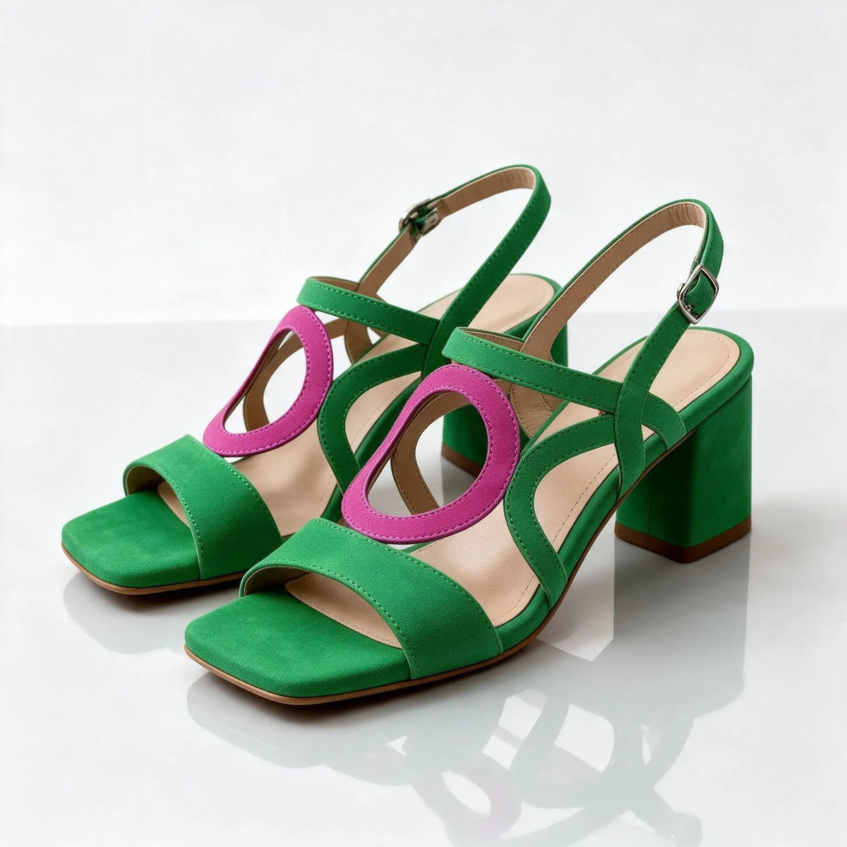 Meadow Women's Loop Sandals with Block Heel & Adjustable Slingback