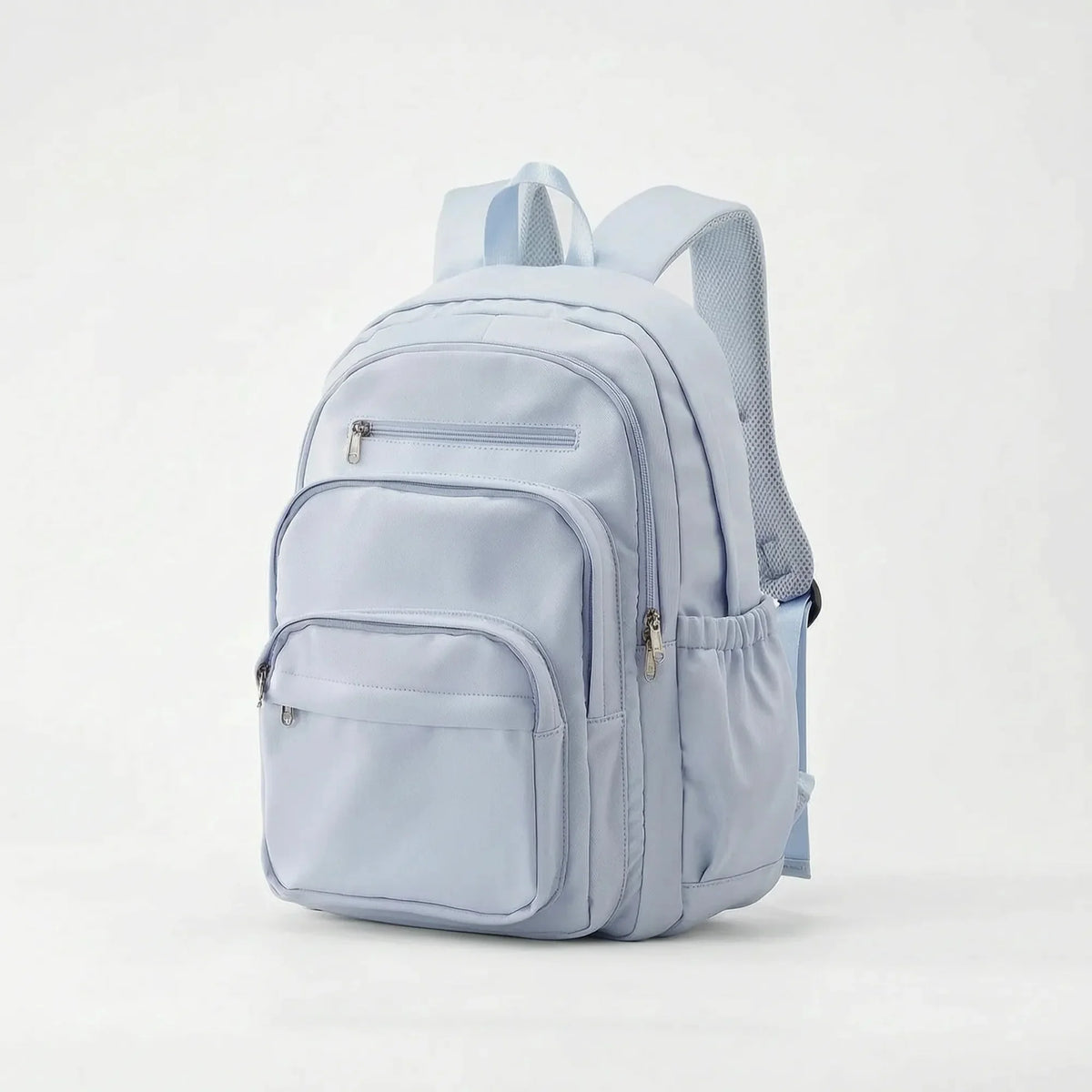 Milky Blue Everyday Multi Pocket Backpack with Adjustable Straps & Side Pockets