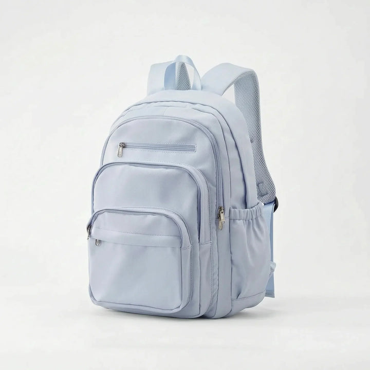 Milky Everyday Multi Pocket Backpack with Adjustable Straps & Side Pockets — Eilidh - Blue