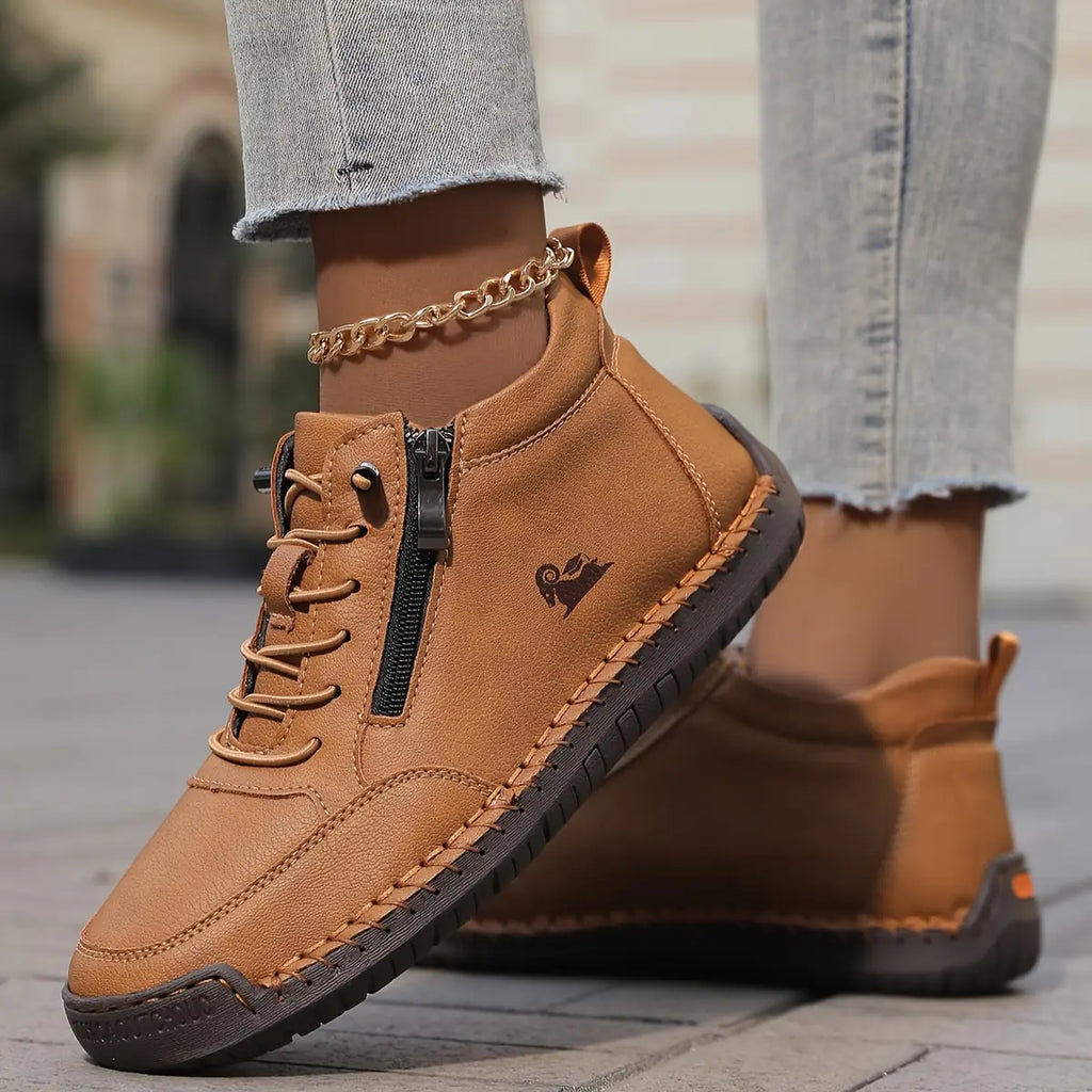 Olive Brown Women's Orthopedic Comfort Shoes with Wide Toe Box & Non-Slip Sole - Toe Detail
