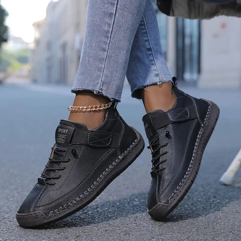 Black Women's Orthopedic High Top Sneakers with Cushioned Comfort & Adjustable Strap