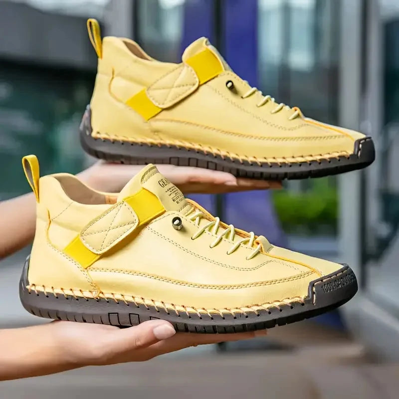 Yellow Women's Orthopedic High Top Sneakers with Cushioned Comfort & Adjustable Strap