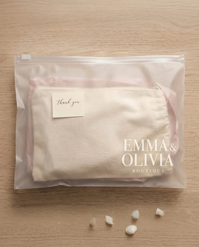 White Women's Oversized Cardigan with Lantern Sleeves & Scalloped Hem — Abby - Packaging Flatlay