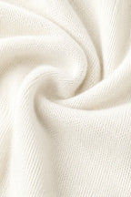 White Women's Oversized Hooded Knit Sweater with Drawstring & Relaxed Fit — Marigold - Fabric Texture