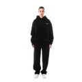 Black Women's Oversized Tracksuit with Hooded Sweatshirt & Jogger Pants — Ellie