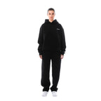 Black Women's Oversized Tracksuit with Hooded Sweatshirt & Jogger Pants — Ellie