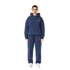 Blue Women's Oversized Tracksuit with Hooded Sweatshirt & Jogger Pants — Ellie