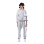 Light Grey Women's Oversized Tracksuit with Hooded Sweatshirt & Jogger Pants — Ellie