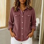 Pink Women's Ribbed Knit Shacket with Relaxed Fit & Stretch Comfort