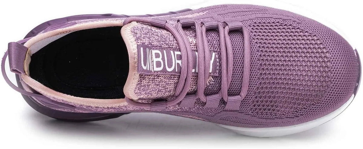 Purple Women's Steel Toe Sneakers with Air Cushion & Lace-Up Closure - Top View