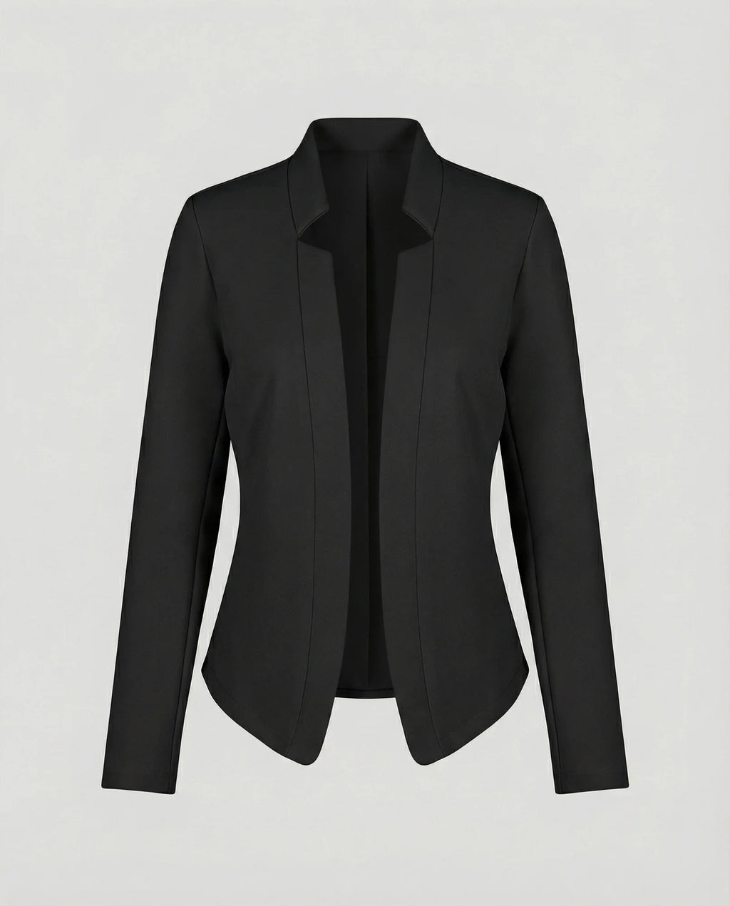 Black Women's Tailored Crossover Blazer with Open Front — Jasmine