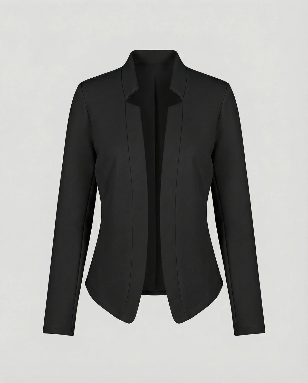 Black Women's Tailored Crossover Blazer with Open Front — Jasmine