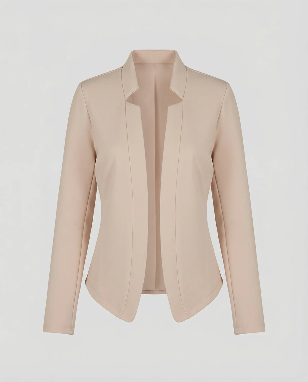 Women's Tailored Crossover Blazer with Open Front - Flat Lay Front