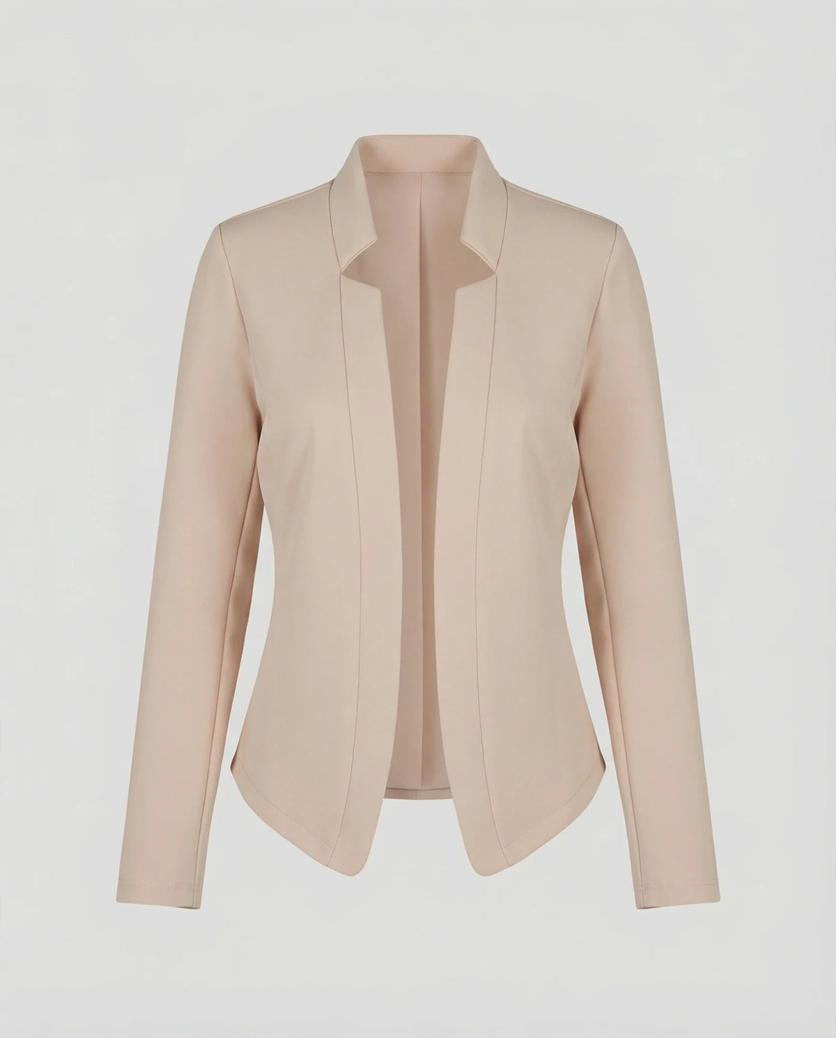 Women's Tailored Crossover Blazer with Open Front - Flat Lay Front