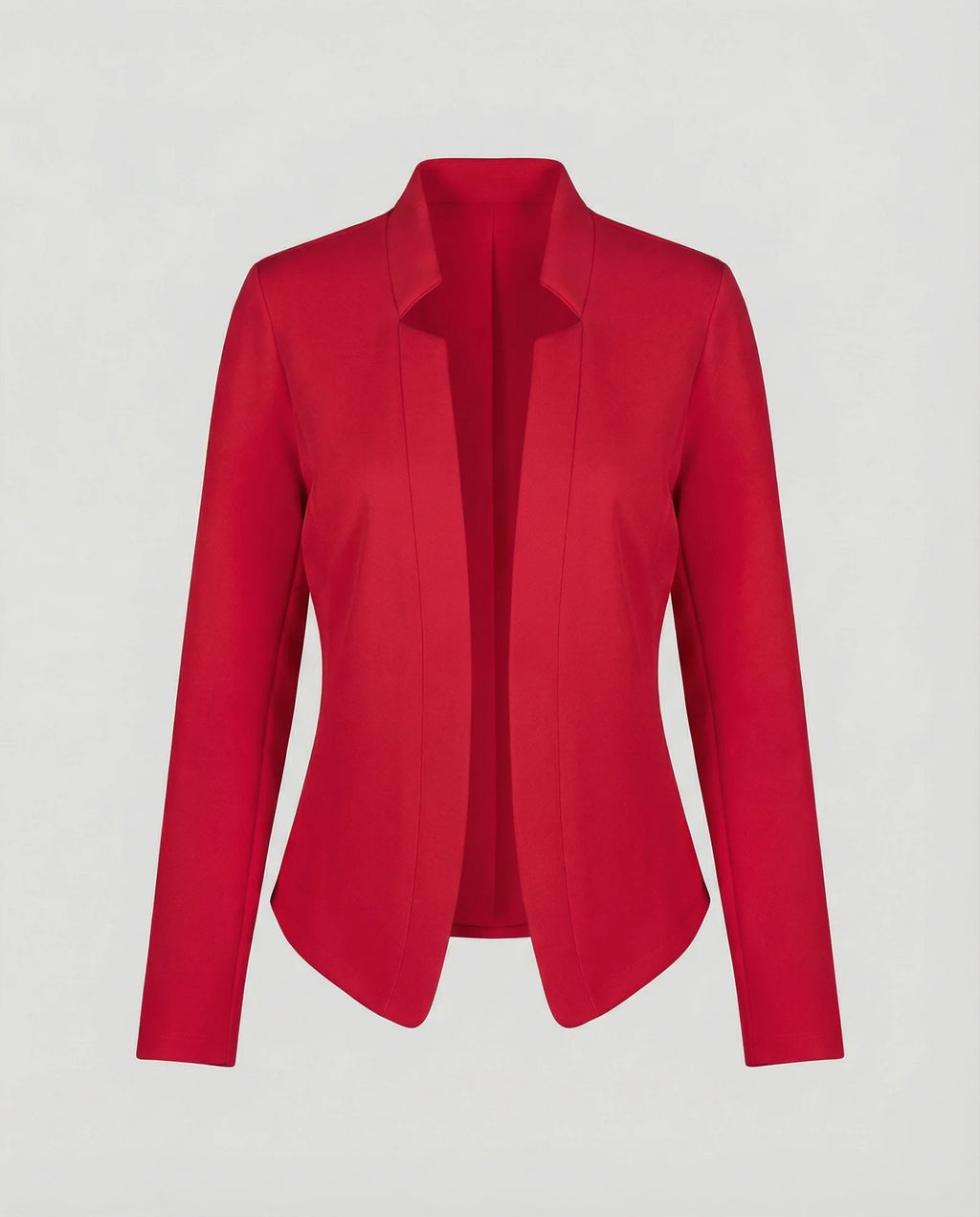 Red Women's Tailored Crossover Blazer with Open Front