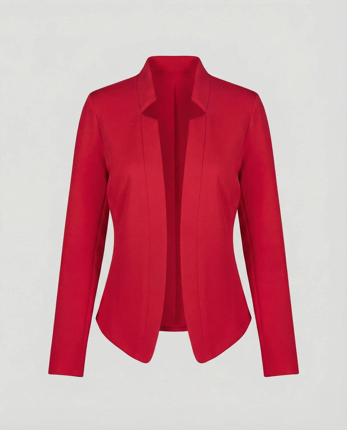Red Women's Tailored Crossover Blazer with Open Front