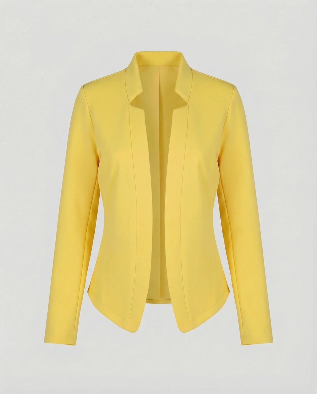 Yellow Women's Tailored Crossover Blazer with Open Front