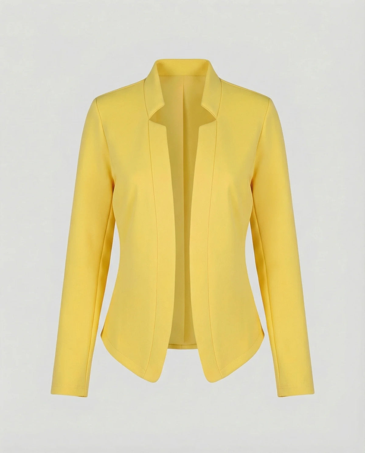 Yellow Women's Tailored Crossover Blazer with Open Front
