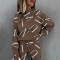 Brown Letter Print