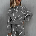 Gray Letter Print
