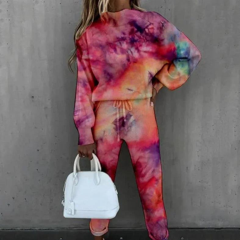 Women's Tracksuit Set with Relaxed Fit & Drawstring Waist - Back Detail