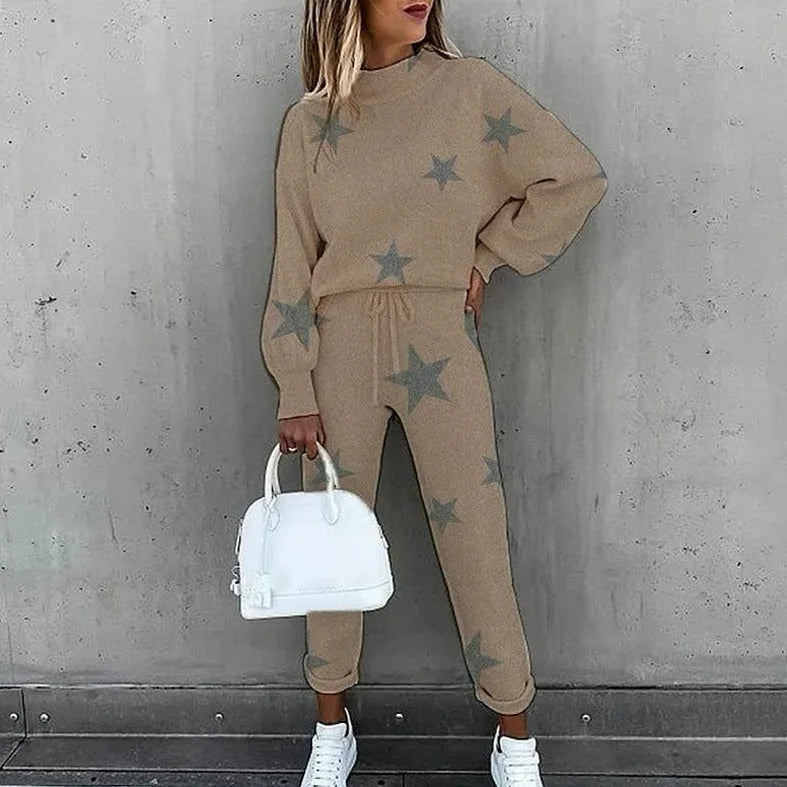 Women's Tracksuit Set with Relaxed Fit & Drawstring Waist