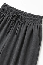 Women's Turtleneck Pants Set with Relaxed Wide-Leg Fit - Close Up Waistband