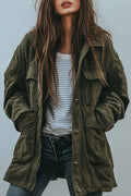 Women's Relaxed-Fit Utility Jacket with Zip-Front & Snap Pockets — Zoey